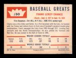 1960 Fleer Frank Chance Baseball Card #50