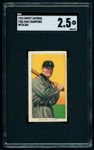 1909-11 T206 Sam Crawford HOF Card with Bat
