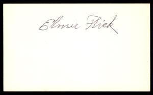 Elmer Flick Signed Baseball Index Card