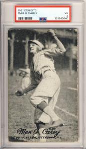 1921 Max Carey Pittsburgh Pirates Exhibit Card