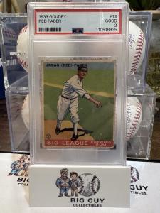 1933 Goudey Red Faber #79 PSA 2.5