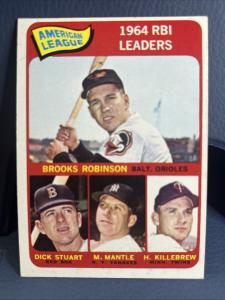Topps 1964 RBI Leaders Mantle Robinson Killebrew
