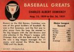 1961 Fleer Baseball Greats Charles Comiskey Card