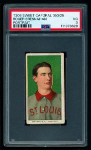 1909-11 T206 Sweet Cap 350 Roger Bresnahan HOF