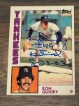 Ron Guidry Yankees 1984 Topps Signed Card