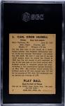 1941 Play Ball Carl Hubbell New York Giants Card