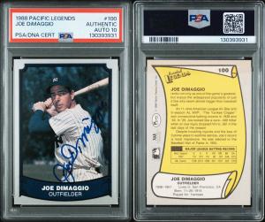 Joe DiMaggio Signed 1988 Pacific Legends Card
