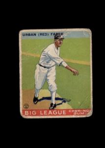 1933 Goudey Red Faber Urban R319 RC Card