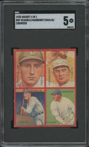 1935 Goudey Goose Goslin 4-in-1 Sports Card