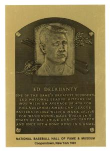 1981-89 Ed Delahanty Hall of Fame Plaque