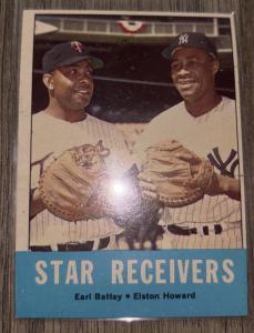1963 Topps Earl Battey & Elston Howard Card