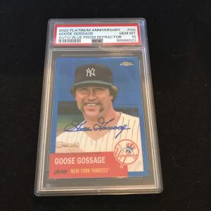 Goose Gossage 2022 Topps Chrome Blue Prism Auto