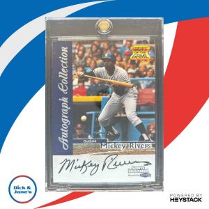 1999 Mickey Rivers Autographed Yankees Sports Card