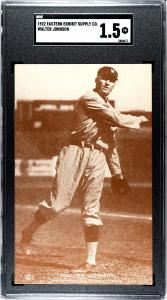 1922 Walter Johnson HOF Exhibit Card SGC 1.5