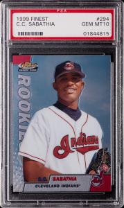 1999 Finest C.C. Sabathia Rookie Card PSA 10