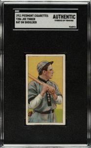 1909-11 T206 Joe Tinker Bat Card - SGC Authentic