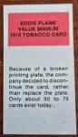 1910 Eddie Plank Tobacco Baseball Card