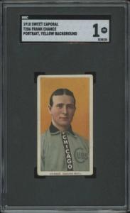 1909 T206 Frank Chance Yellow Portrait Cubs Card