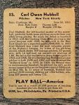 1939 Play Ball #53 Carl Hubbell Card