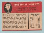1961 Fleer Harry Heilmann Baseball Card #42