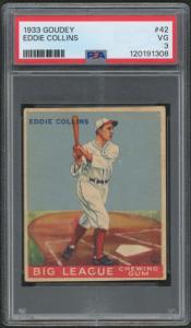 1933 Goudey Eddie Collins Boston Red Sox Card