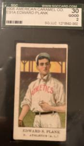 1908 Eddie Plank American Caramel E91A Card