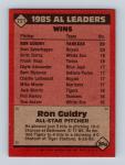 1986 Topps Ron Guidry New York Yankees Card