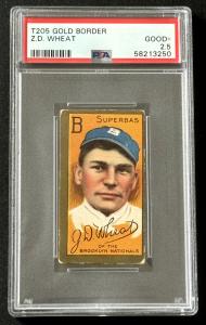 1911 T205 Zach Wheat PSA 2.5 Brooklyn Card