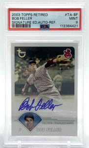 Bob Feller Autograph Card Ref. /25 PSA 9