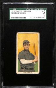1909 T206 Elmer Flick HOF Baseball Card