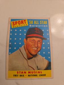 1958 Topps Stan Musial All Star Card #476