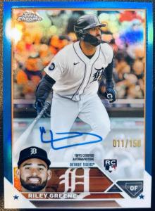 2023 Topps Chrome Riley Greene RC Auto Blue #/150