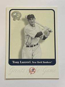 2001 Fleer Greats of Game Tony Lazzeri Card