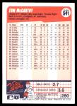 Tom McCarthy 1990 Fleer #541 Autographed Card
