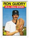 1986 Topps Ron Guidry All-Star Card #721