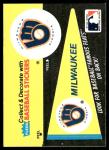 1986 Fleer Milwaukee Brewers Team Stickers Set