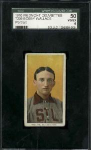 1909 T206 Bobby Wallace Piedmont Card - SGC 50