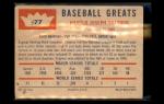 1960 Fleer Pie Traynor Baseball Card #77