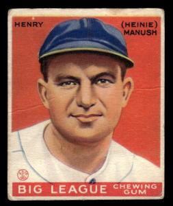 1933 Goudey Baseball Card #187 Heinie Manush