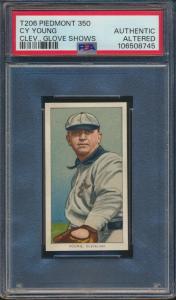 1909 T206 CY Young Glove PSA Authentic Card