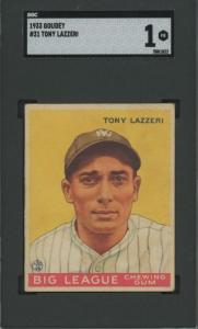 Tony Lazzeri 1933 Goudey #31 - Yankees HOF’er