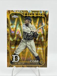 Ty Cobb 2024 Topps Chrome Gilded Gold Wave /25