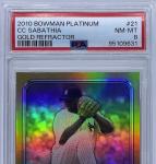 CC Sabathia 2010 Bowman Platinum Gold Refractor