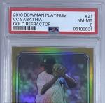 CC Sabathia 2010 Bowman Platinum Gold Refractor