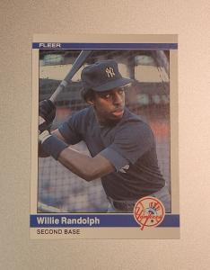 Willie Randolph 1984 Fleer #137 Yankees Card