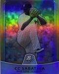 CC Sabathia 2010 Bowman Platinum Gold Refractor