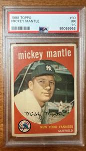 1959 Topps Mickey Mantle #10 PSA 1.5 Card
