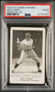 1922 E121 Max Carey Hall of Famer Card