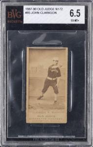 1887 Old Judge John Clarkson Sports Card BVG 6.5