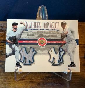 2001 Upper Deck Yankees Dual Relic Andy Pettitte Mariano Rivera